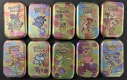 10x Pokemon TCG Scarlet & Violet 151 Mini-Tin set w/ 20 Packs BRAND NEW SEALED - Image 1