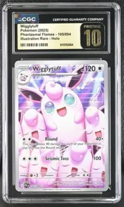 Wigglytuff *CGC PRISTINE 10* Illustration Rare 105 Phantasmal Flames Pokmeon TCG - Image 1