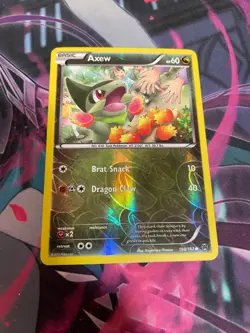 POKEMON - AXEW - REVERSE HOLO - NM - COMMON - BREAKTHROUGH - Image 1