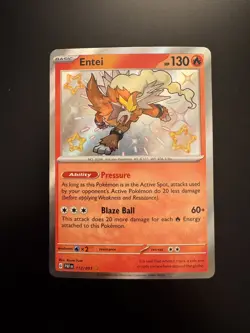 Pokemon TCG - Entei 112/091 Paldean Fates Baby Shiny - NM - Image 1