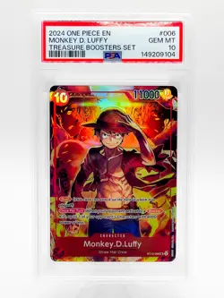 2024 ONE PIECE PROMOS 006 MONKEY D. LUFFY TREASURE BOOSTERS SET PSA 10 GEM MINT - Image 1