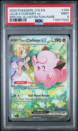 2025 Pokemon Journey Together Lillie's Clefairy Ex Special Illustration PSA 9 - Image 1
