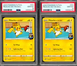 Lot of (2) PSA 10 Pikachu on the Ball Pokemon Futsal Promo Card 2020 - Image 1