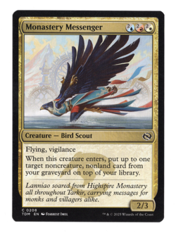 MTG-Monastery Messenger-Tarkir: Dragonstorm-208-Near Mint-NonFoil - Image 1