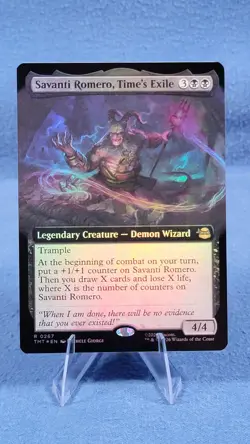 Savanti Romero, Time's Exile (Extended Art) Foil NM 267 MTG TMNT Magic Rare - Image 1