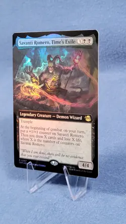 Savanti Romero, Time's Exile (Extended Art) Foil NM 267 MTG TMNT Magic Rare - Image 2