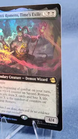 Savanti Romero, Time's Exile (Extended Art) Foil NM 267 MTG TMNT Magic Rare - Image 5
