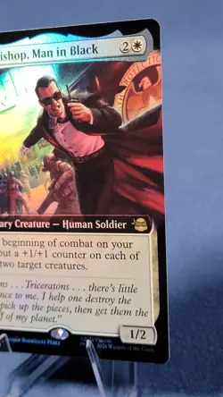 Agent Bishop, Man in Black (Extended Art) *Foil* NM - MTG TMNT TMT #258 - Image 4