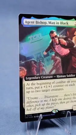 Agent Bishop, Man in Black (Extended Art) *Foil* NM - MTG TMNT TMT #258 - Image 5
