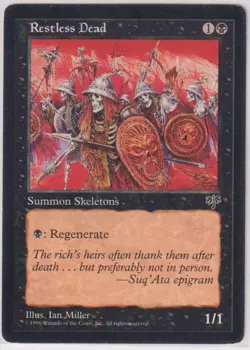 MTG Magic the Gathering Restless Dead (138/351) Mirage Skeleton MP - Image 1