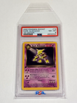 2000 Pokemon Team Rocket - Dark Alakazam 1st Edition Rare Non-Holo #18/82 PSA 8 - Image 3
