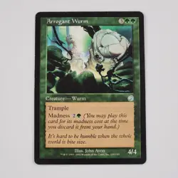 MTG Arrogant Wurm Torment Uncommon MP Magic Premodern Crrature Card Green - Image 1