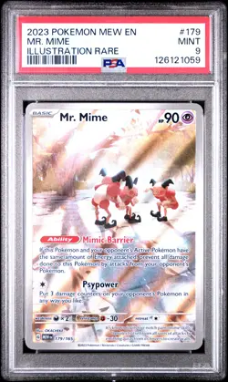 2023 POKEMON MEW EN-151 ILLUSTRATION RARE #179 MR. MIME PSA 9 - Image 1