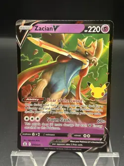 Zacian V Full Art Holo Rare - Celebrations Pokemon TCG Trading Card 16/25 - Image 1