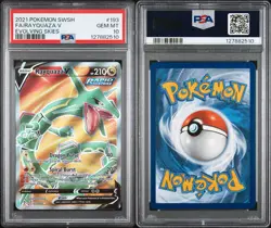 Pokemon TCG Evolving Skies Rayquaza v Full Art Holo Card PSA 10 193/203 - Image 1