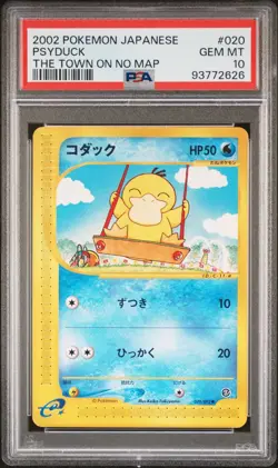 POKEMON 2002 PSYDUCK JP THE TOWN ON NO MAP #020 PSA 10 - Image 1