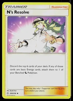 Pokemon Card Cosmic Eclipse N's Resolve 200/236 Uncommon - Image 1