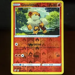 Growlithe 027/192 LP/NM Reverse Holo Rebel Clash Foil Pokemon Card 27/192 puppy - Image 1