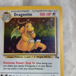 Pokemon Dragonite 4/62 Fossil Holo Rare 1999 Stage 2 100 HP Unlimited - Image 2