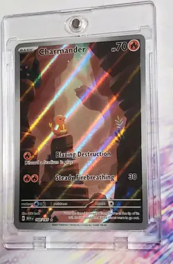 Charmander 168/165 - Pokemon 151 Illustration Rare - Full Art Holo - MINT CLEAN - Image 3