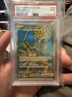 2024 PSA 9 Pokemon Paldean Fates Koraidon ex Hyper Rare 245/091 - Image 1