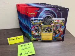 -LOT OF 10-Pokemon TCG Mega Evolution & Phantasmal Flames Raikou 2-Pack Blister - Image 1