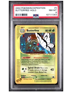 2002 Pokemon Expedition #5 Butterfree Holo PSA 8 NM-MT SWIRL - Image 1