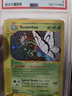 2002 Pokemon Expedition #5 Butterfree Holo PSA 8 NM-MT SWIRL - Image 4
