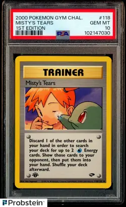 2000 Pokemon Gym Challenge 1st Edition #118 Misty's Tears PSA 10 GEM MINT - Image 1