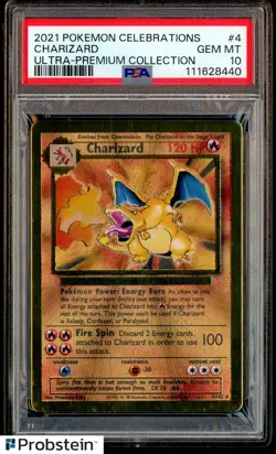 2021 Pokemon Celebrations Ultra Premium Colleciton #4 Charizard Metal PSA 10 - Image 1