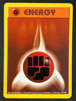 Fighting Energy 97/102 Shadowless Base Set - Pokemon Card WOTC LP - Image 1