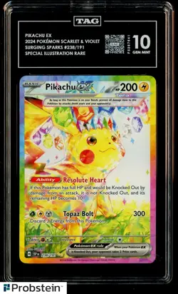 2024 Pokemon Surging Sparks Special Illustration Rare #238 Pikachu ex TAG 10 - Image 1