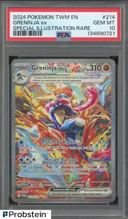 2024 Pokemon TWM En Special Illustration Rare #214 Greninja Ex PSA 10 GEM MINT - Image 1