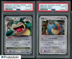 2008 Pokemon JPN Promo Domino's Pizza Snorlax & LV.X Holo Sequential PSA 10 Set - Image 1