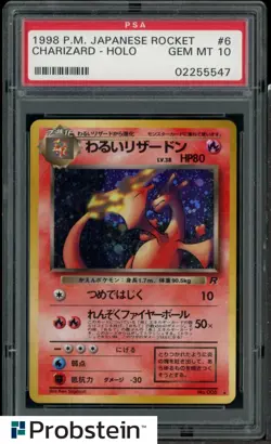 PSA 10 Pokemon 1998 Japanese Rocket Charizard Holo - Image 1