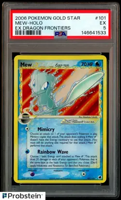 2006 Pokemon Gold Star Ex Dragon Frontiners #101 Mew Holo PSA 5 EX - Image 1