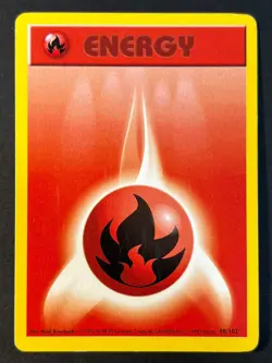 Fire Energy 98/102 Shadowless Base Set - Pokemon Card WOTC LP - Image 1