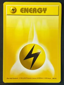 Lightning Energy 100/102 Shadowless Base Set - Pokemon Card WOTC LP - Image 1