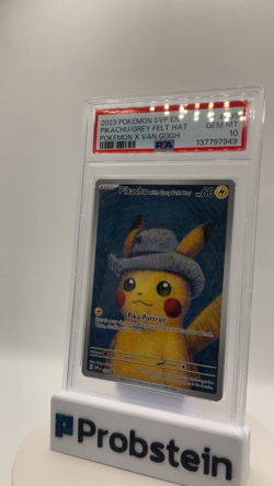 2023 Pokemon SVP En Pokemon X Van Gogh #085 Pikachu Grey Felt Hat PSA 10 - Image 2