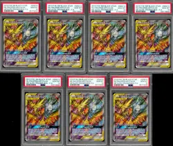 7x PSA 10 Moltres Zapdos Articuno GX Pokemon Hidden Fates Stained Glass Birds - Image 1