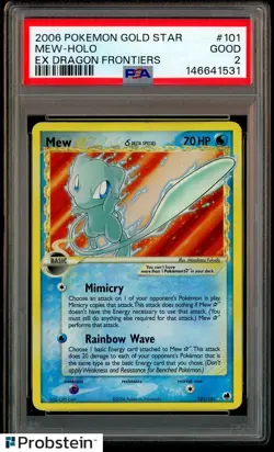 2006 Pokemon Gold Star Ex Dragon Frontiners #101 Mew Holo PSA 2 GD - Image 1