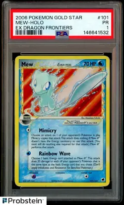 2006 Pokemon Gold Star Ex Dragon Frontiners #101 Mew Holo PSA 1 PR - Image 1
