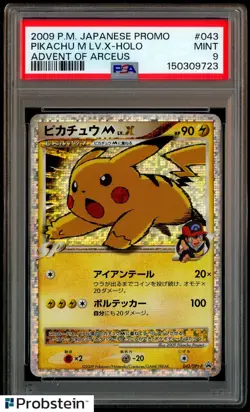 2009 Pokemon Promo Advent of Arceus #043 Pikachu M LV.X Holo PSA 9 MINT - Image 1