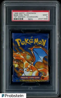 1999 Pokemon WOTC Base Foil Booster Pack 1st Edition Charizard Art PSA 9 MINT - Image 1