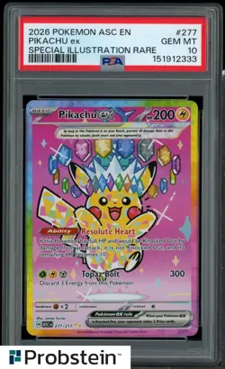 2026 POKEMON ASC EN-ASCENDED HEROES SPECIAL ILLUSTRATION RARE PIKACHU EX PSA 10 - Image 1