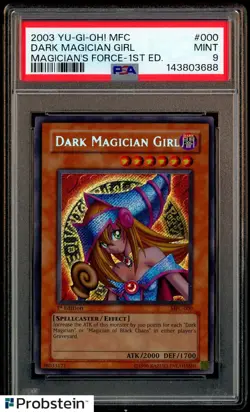 2003 Yu-Gi-Oh! MFC Magician's Force 1st Ed #000 Dark Magician Girl PSA 9 MINT - Image 1