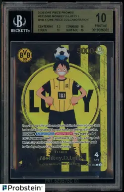 2025 ONE PIECE PROMOS BVB X ONE PIECE MATCH DAY 2025 #003 MONKEY D. LUFFY BGS 10 - Image 1