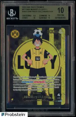 2025 ONE PIECE PROMOS BVB X ONE PIECE MATCH DAY 2025 #003 MONKEY D. LUFFY BGS 10 - Image 1