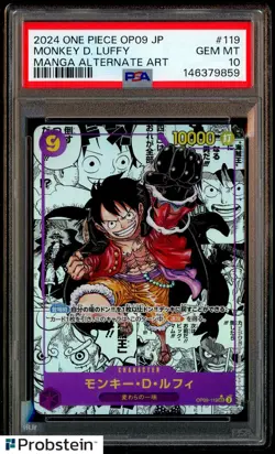 2024 One Piece OP09 JPN Manga Alternate Art #119 Monkey D. Luffy PSA 10 GEM MINT - Image 1