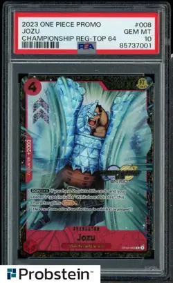 2023 One Piece Promo Championship Regional Top 64 #008 Jozu PSA 10 GEM MINT - Image 1